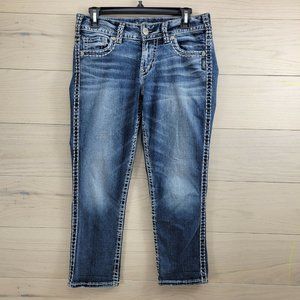 Silver Jeans Suki MID Capri Size 29x22.5, Blue